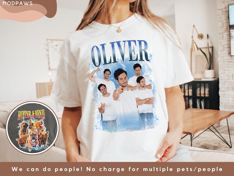 Custom Comfort Colors Vintage Bootleg Pet Shirt Pet Photo + Name Custom Dog Portrait Personalized Shirt Custom T Shirts Cat Shirt 90's Tee
