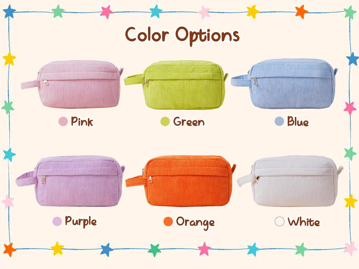 Personalized Corduroy Pencil Case, Custom Name Corduroy Pouch, Back to School Gift, Monogram Pencil Bag with Yarn Name, Gift for Kids - MyPhotoSocksAu