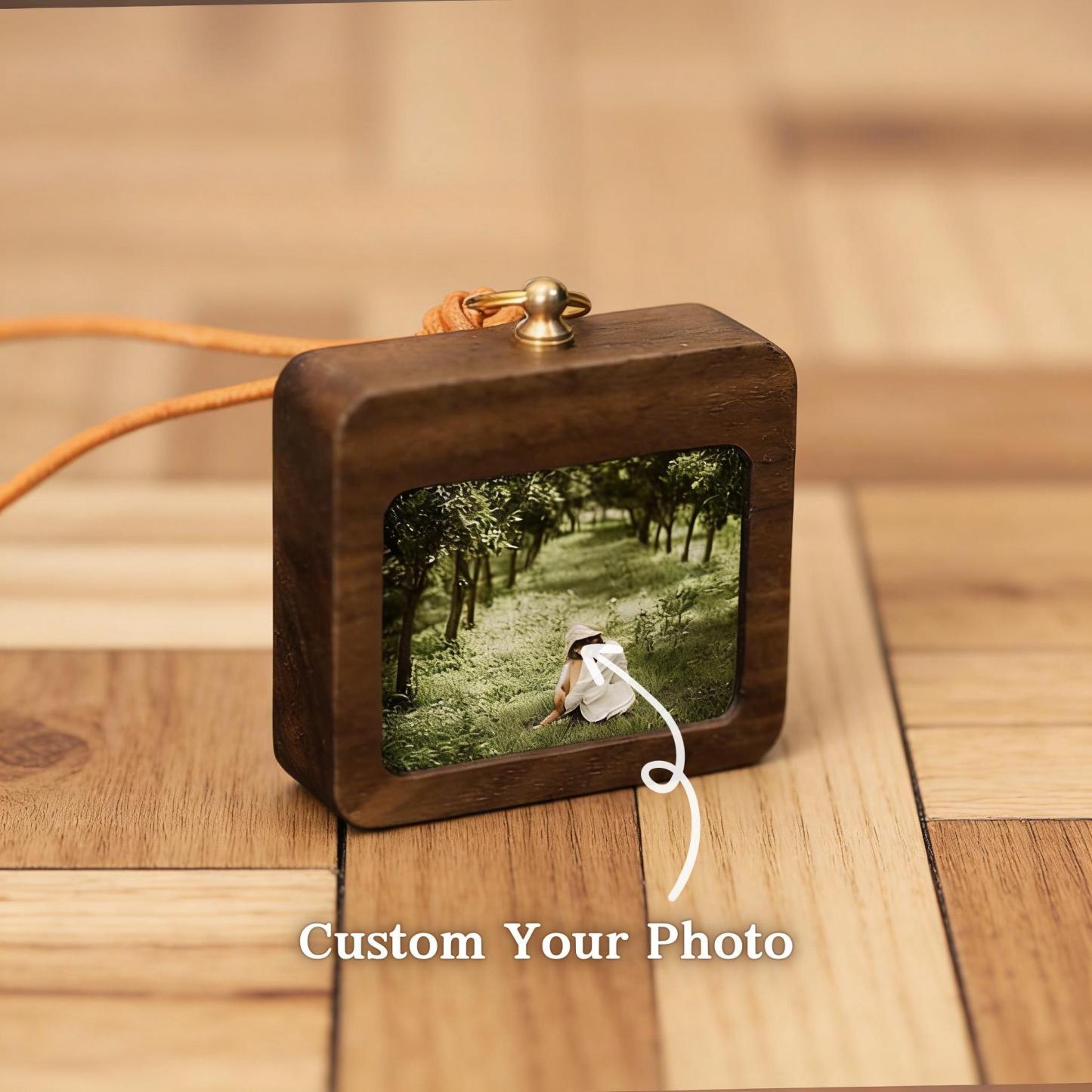 Personalized Wood Car Charm Photo Ornament | Custom Rearview Mirror Picture Frame | Gift for Husband Boyfriend, Fathers Day Gift from Kids - MyPhotoSocksAu