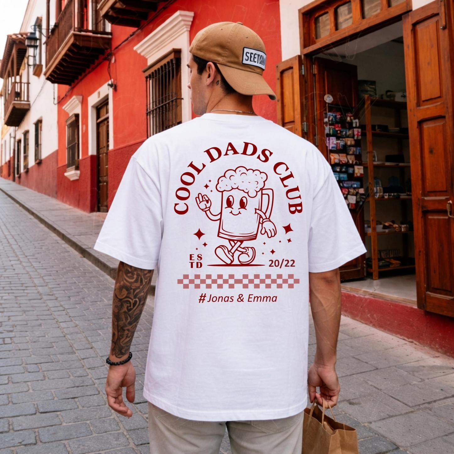 Personalized oversized "Dad Club" T-shirt with child's birth year – Father's Day gift, Daddy shirt for dad, gift idea for fathers - MyPhotoSocksAu