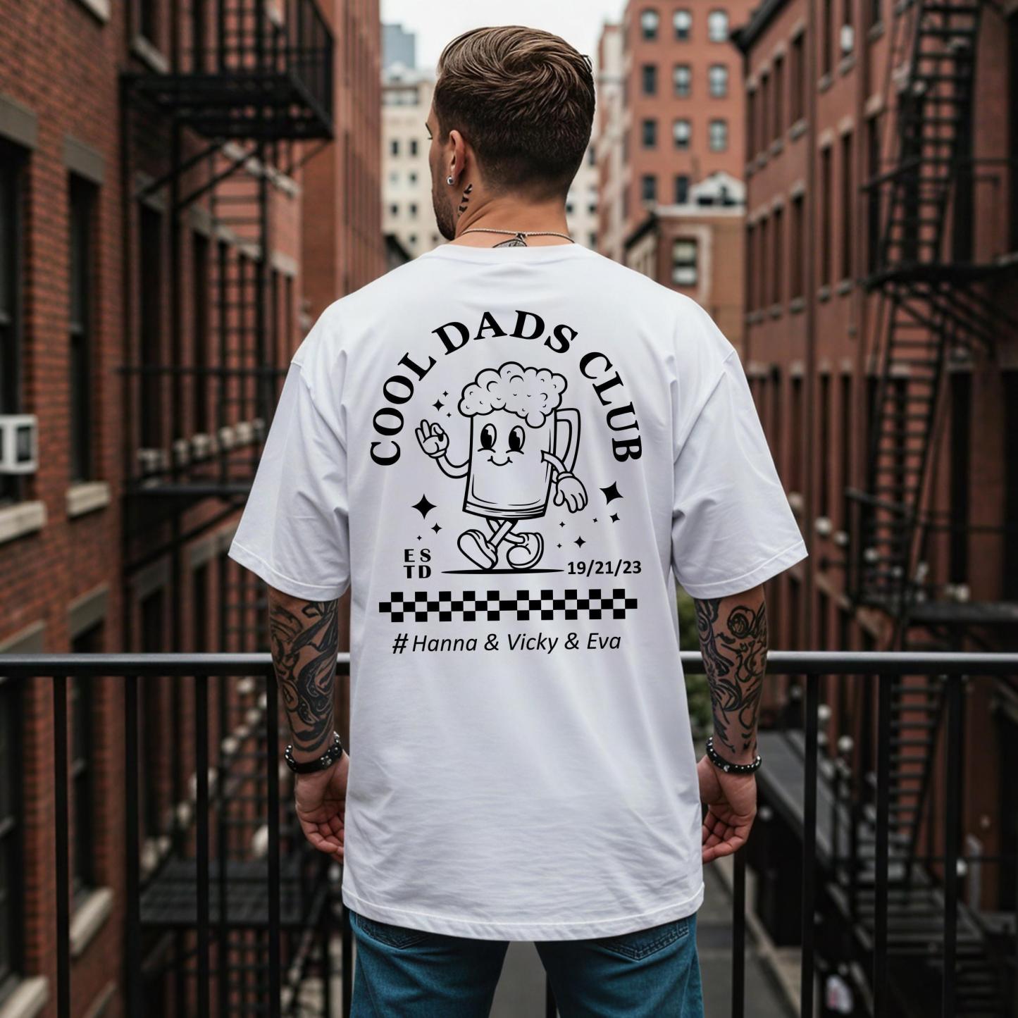 Personalized oversized "Dad Club" T-shirt with child's birth year – Father's Day gift, Daddy shirt for dad, gift idea for fathers - MyPhotoSocksAu