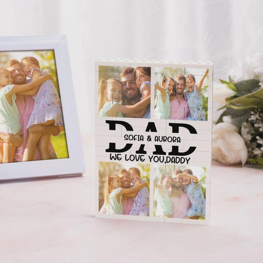 Personalized Photo Puzzle Frame Made From Building Blocks – A Loving Gift For Father's Day - MyPhotoSocksAu
