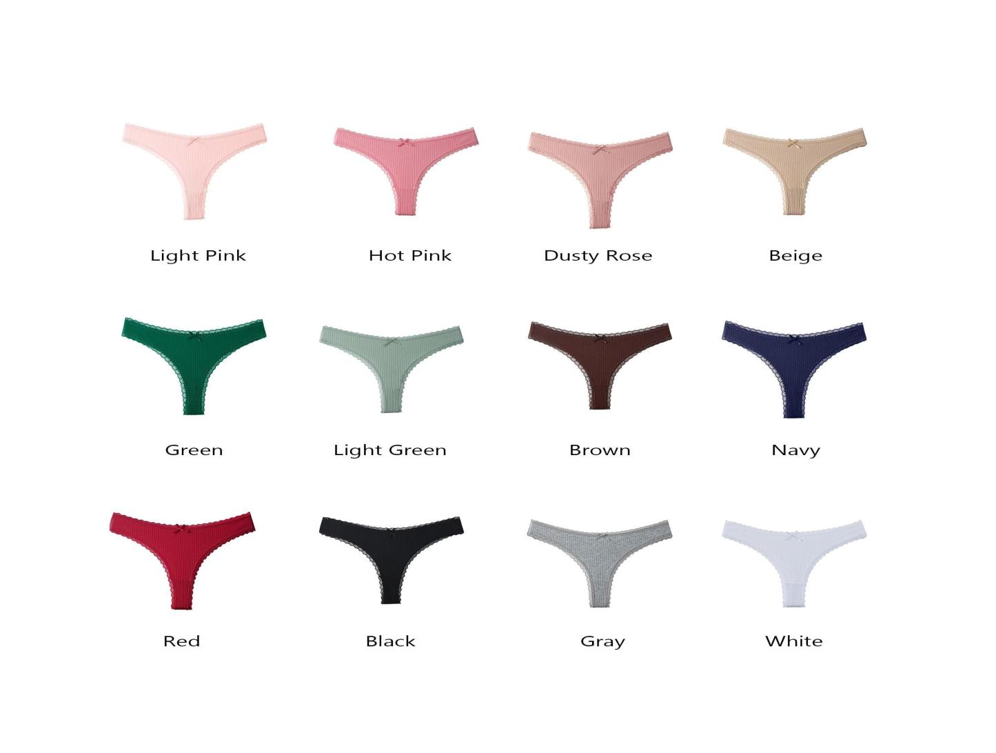 Personalized Cotton Thong – Custom Embroidered Name, Bridal Lingerie, Wedding Gift - MyPhotoSocksAu