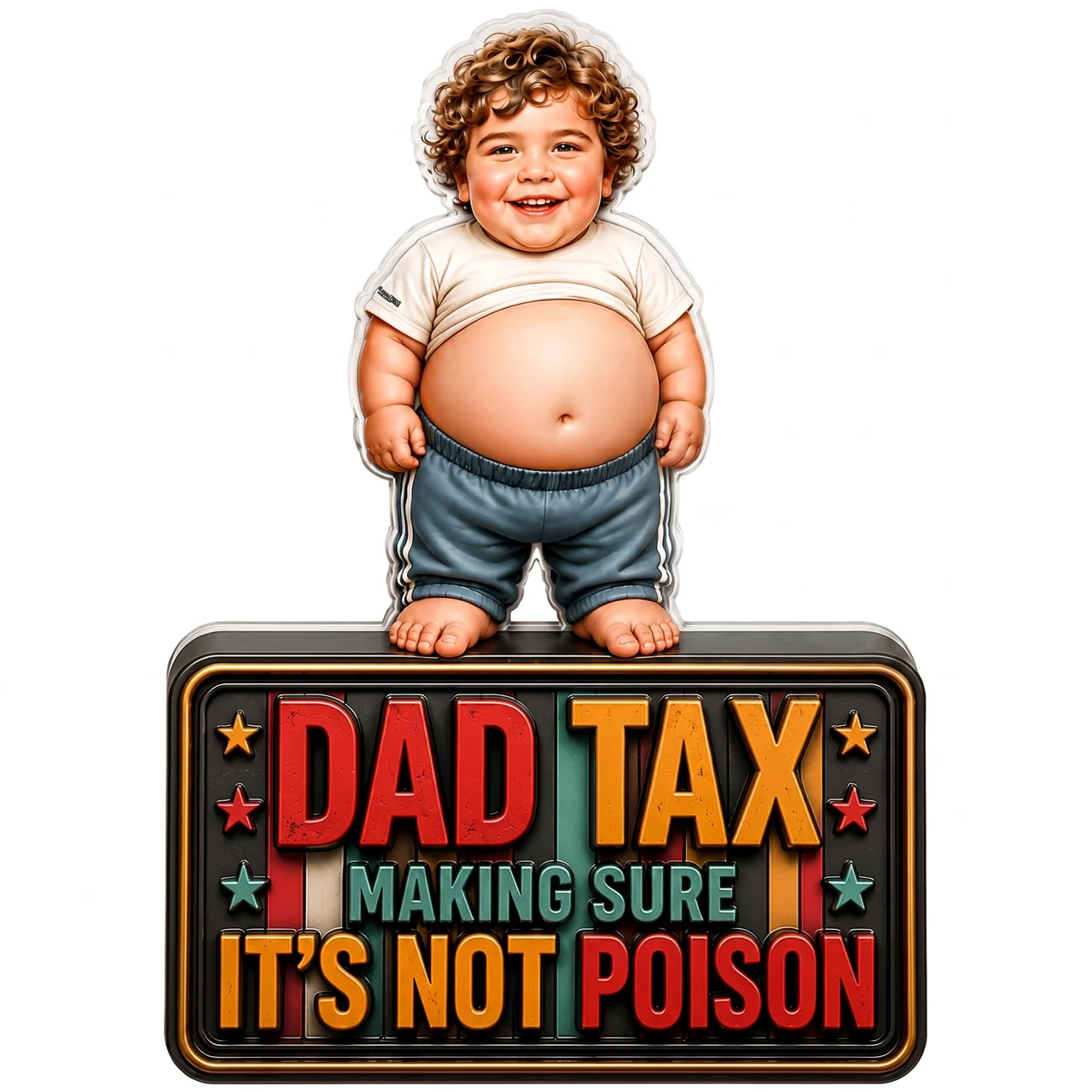 Custom Photo Fridge Magnet for Dad, Personalized Funny Dad Magnet, Dad Tax Gift, Custom Face Magnet, Gift for Father, Father’s Day Gift - MyPhotoSocksAu
