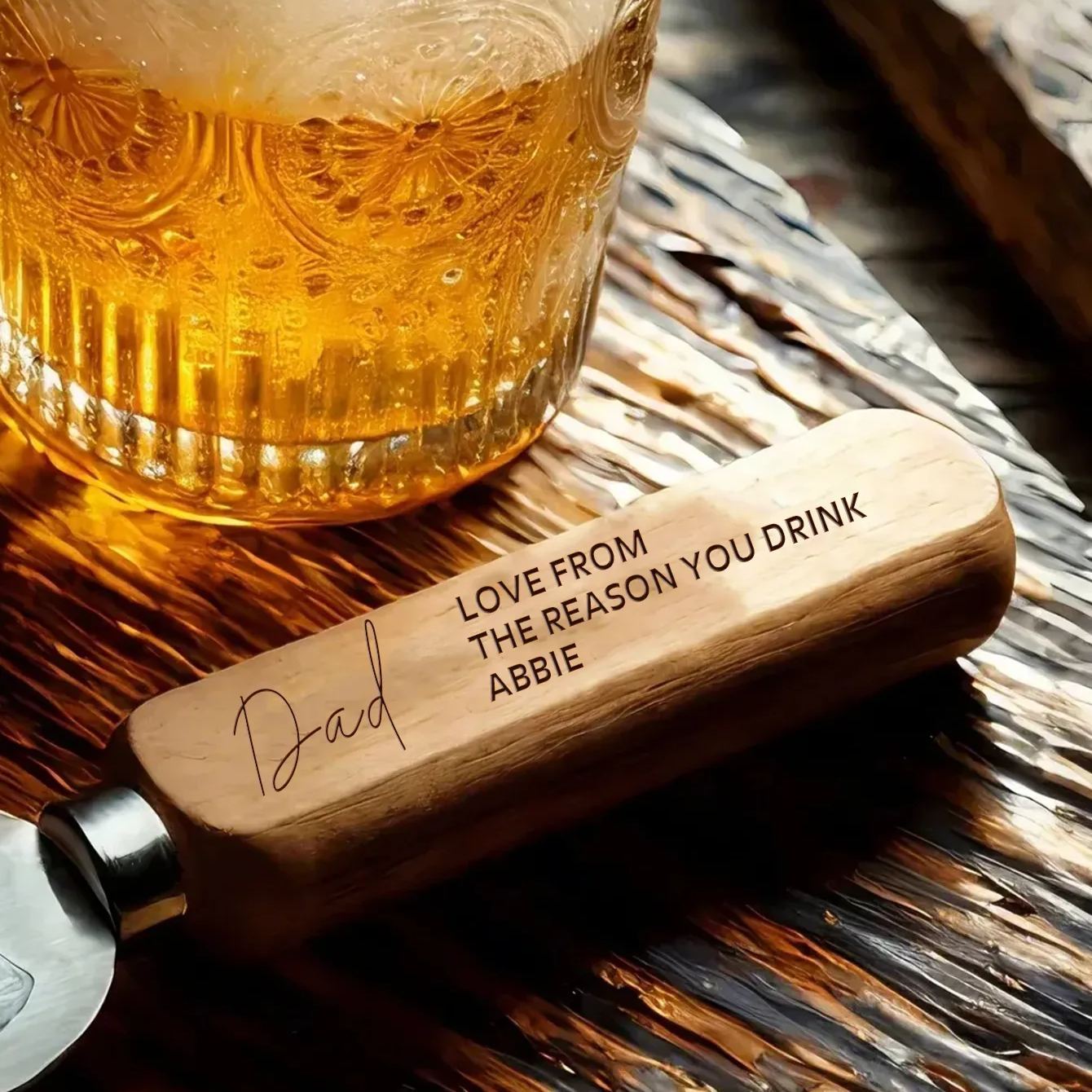 Personalised Bottle Opener Your Text Here Wooden Bottle Opener Laser Engraved Birthday Christmas Gift For DAD
