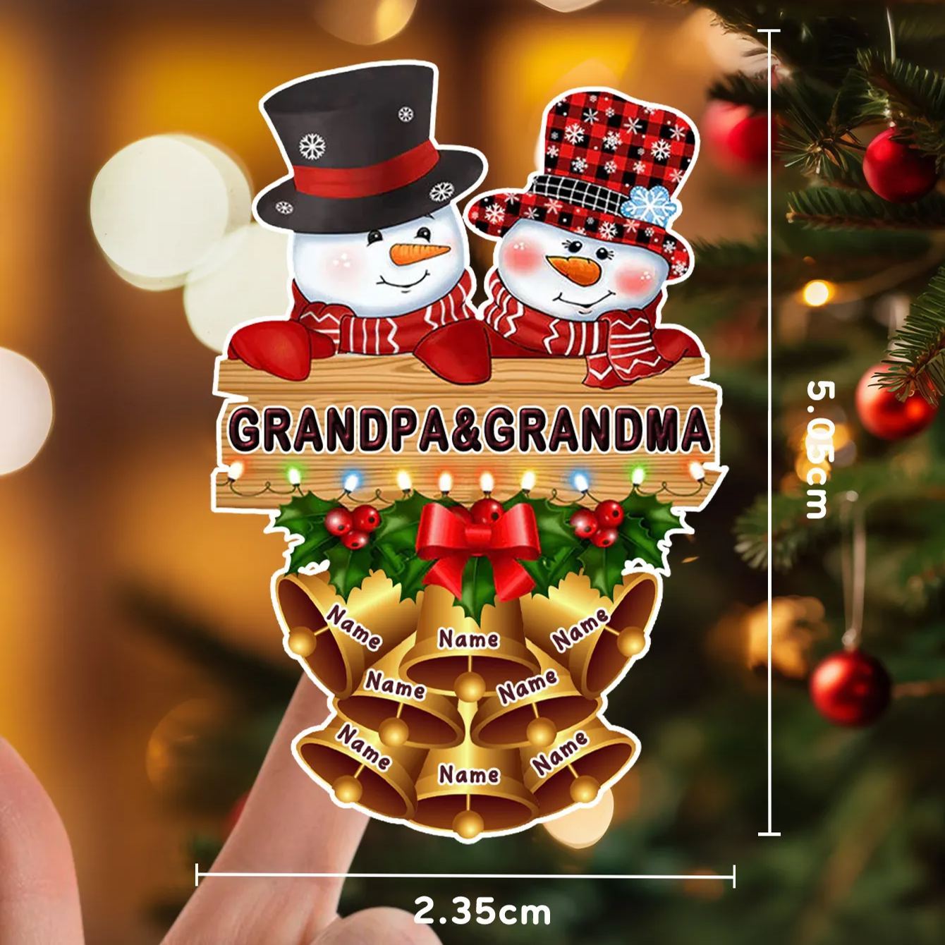 Personalized Snowman Papa Nana Family Christmas Gift Xmas Sticker Decal - MyPhotoSocksAu