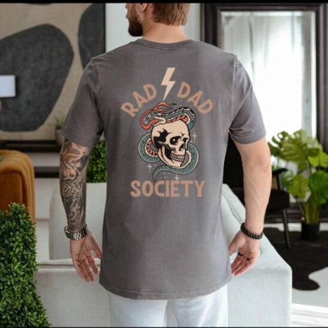 Rad Dad Society T-Shirt, Cool Dad Club, Dad Life Tee, First Fathers Day Present, Dad of Girls, Papa Of Boys, Gift For Husband, Daddy T-shirt - MyPhotoSocksAu