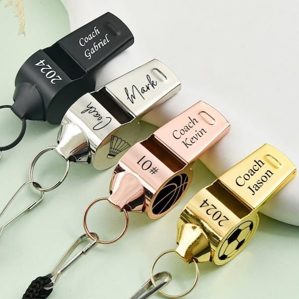 Personalised Whistle personalized Sports Whistle Necklace Personalized Teacher gift Football Engraved Whistle