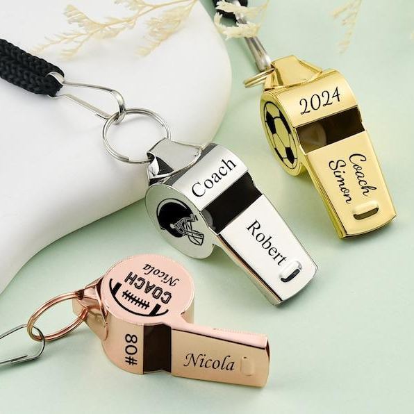 Personalised Whistle personalized Sports Whistle Necklace Personalized Teacher gift Football Engraved Whistle