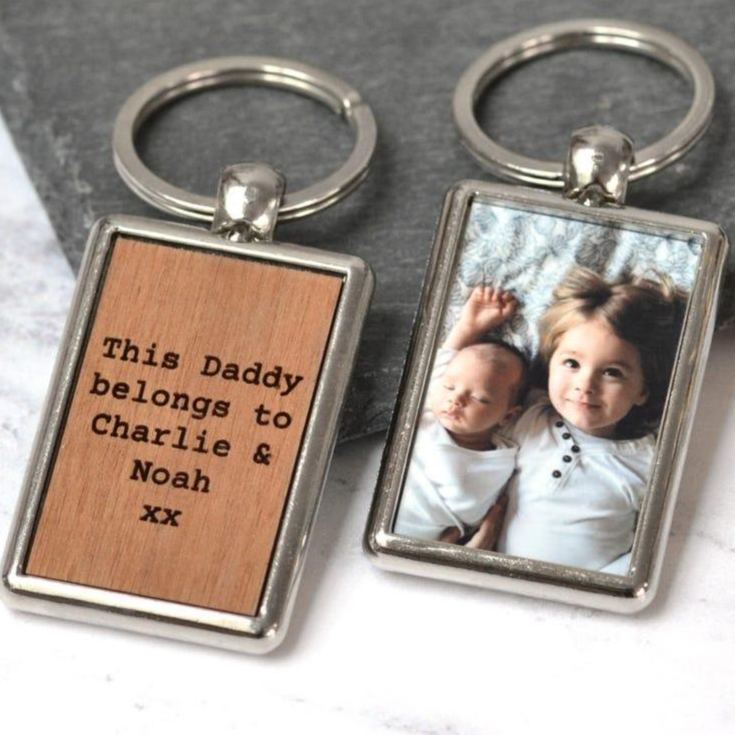 Personalised Dad Photo Keyring, Father's Day Gift for Dad Grandad, Photo Keychain, Gift for Daddy, Gift From Children, New Baby Gift