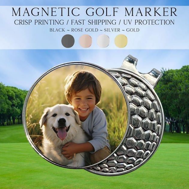 Photo Golf Marker, Golf Marker and Clip Set, Custom Golf Gifts For Her, Custom Golf Marker, Golfing Accessory, Personalized Golf Marker - GiftlabAU