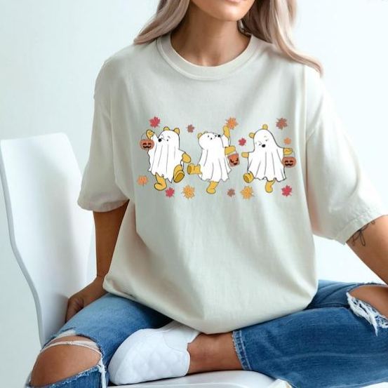 Ghost Halloween Shirt, Winnie The Pooh Halloween Shirt, Spooky Season, Pooh Shirt, Cute Fall Shirt,Halloween gift
