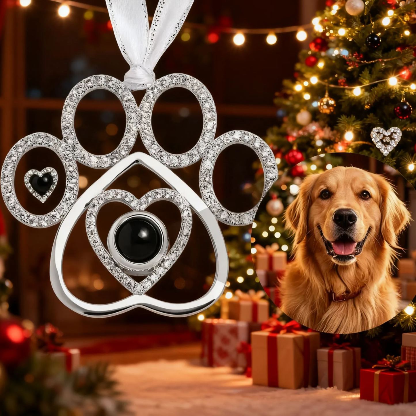 Personalized Projection Ornament Custom Photo Snowflake Christmas Ornament Gifts