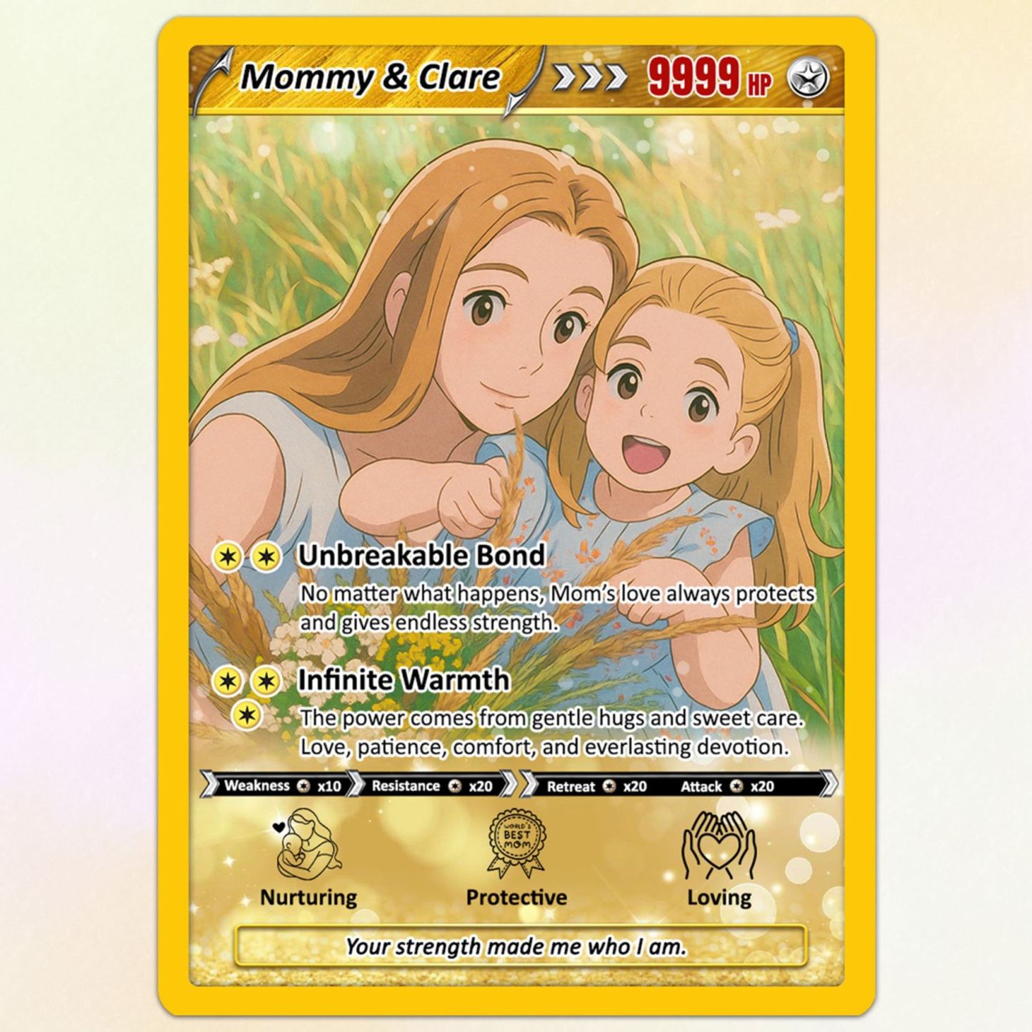 Mother's Day Custom Card Mommy Card Anime-Inspired Personalized Card for Mom - MyPhotoSocksAu