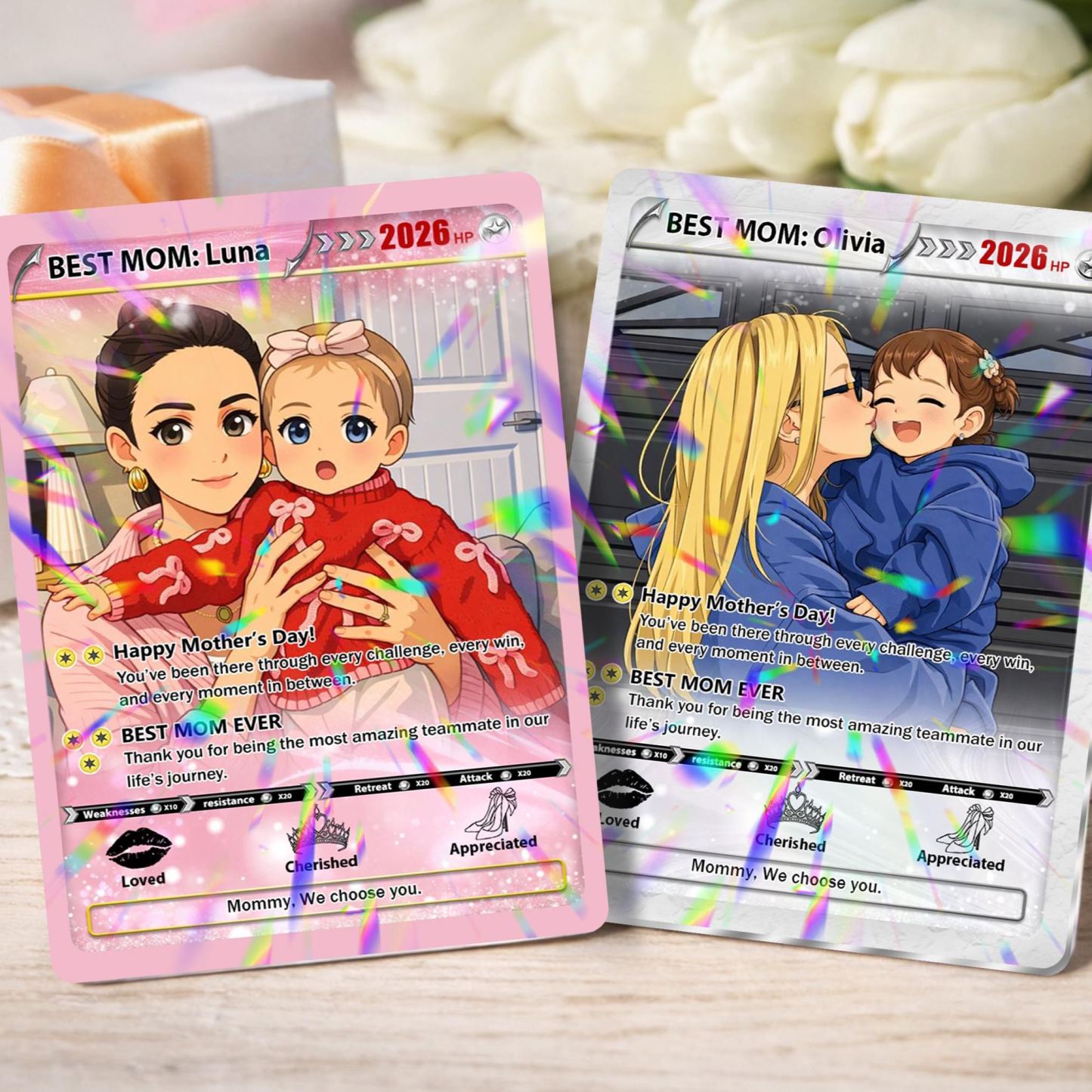 Custom Poké Mother’s Day Card, Personalized Photo Trainer Card for Mom, Gamer Mom Gift, Unique Mother’s Day Keepsake, Custom Pokémon Gift - MyPhotoSocksAu