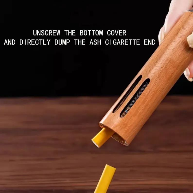 Personalized Wooden Car Ashtray | Replaceable Clips | No Spill Ash & Fire Safe | Custom Engraved Gift for Smokers - MyPhotoSocksAu