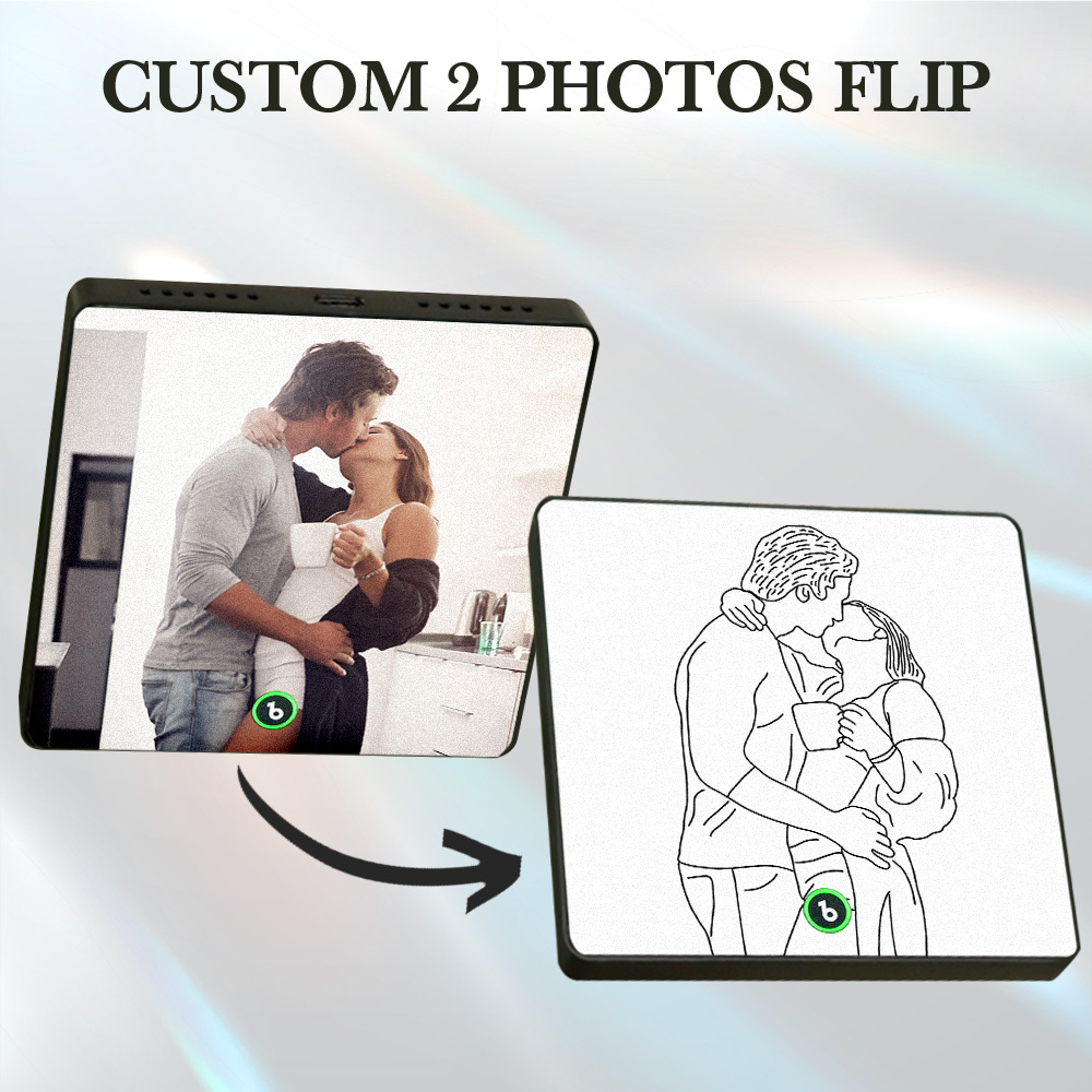 Custom Photo Music Fridge Magnet Line Drawing Photo Lenticular Gift - MyPhotoSocksAu