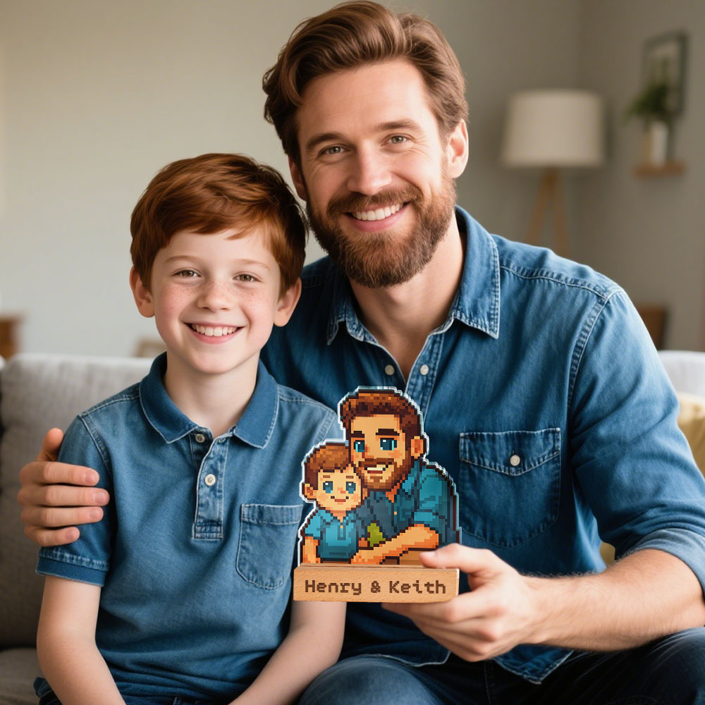 Custom Art Father & Son Led Light Couple Light Personalized LED Display Romantic Gift for Dad Boyfriend or Girlfriend