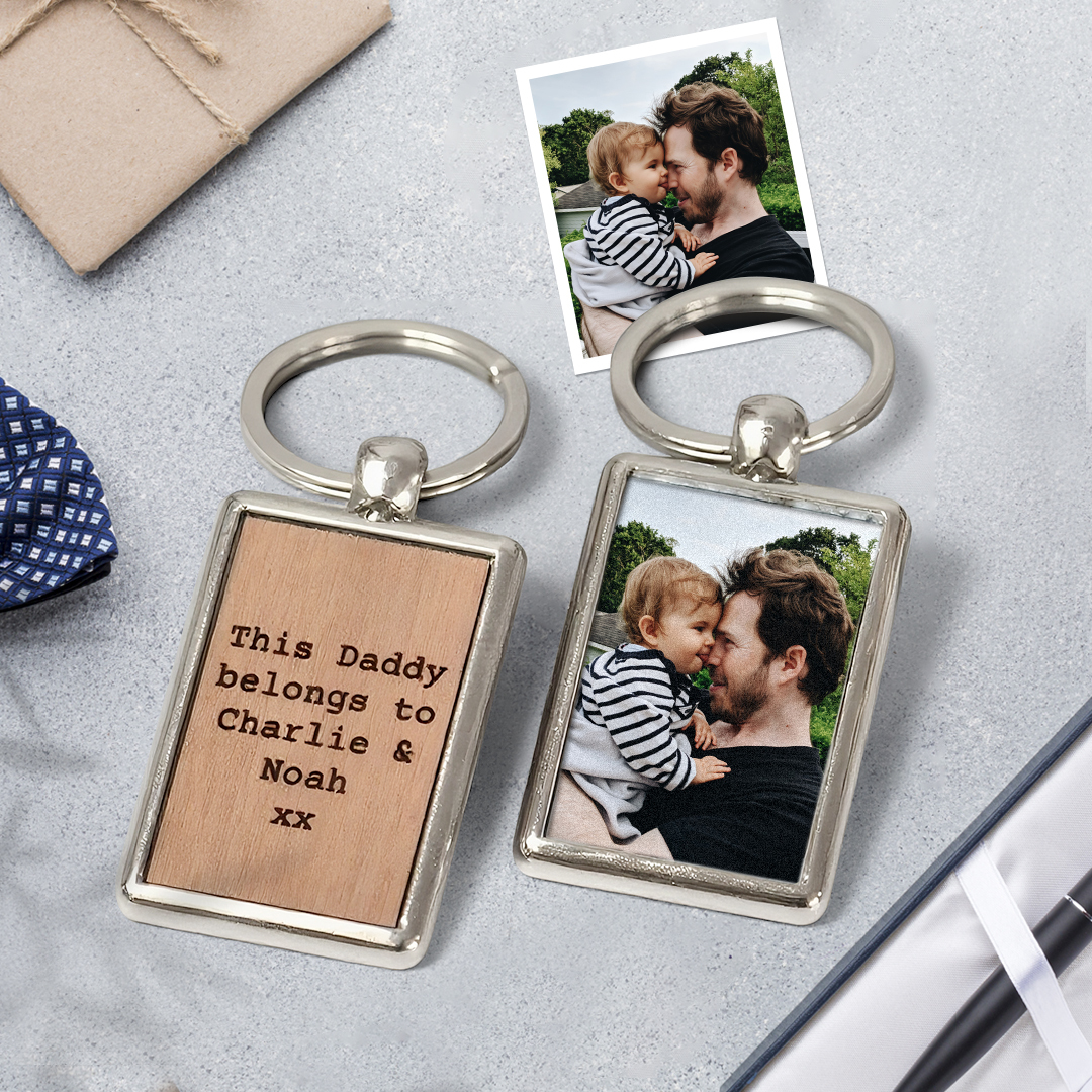 Personalised Dad Photo Keyring, Father's Day Gift for Dad Grandad, Photo Keychain, Gift for Daddy, Gift From Children, New Baby Gift