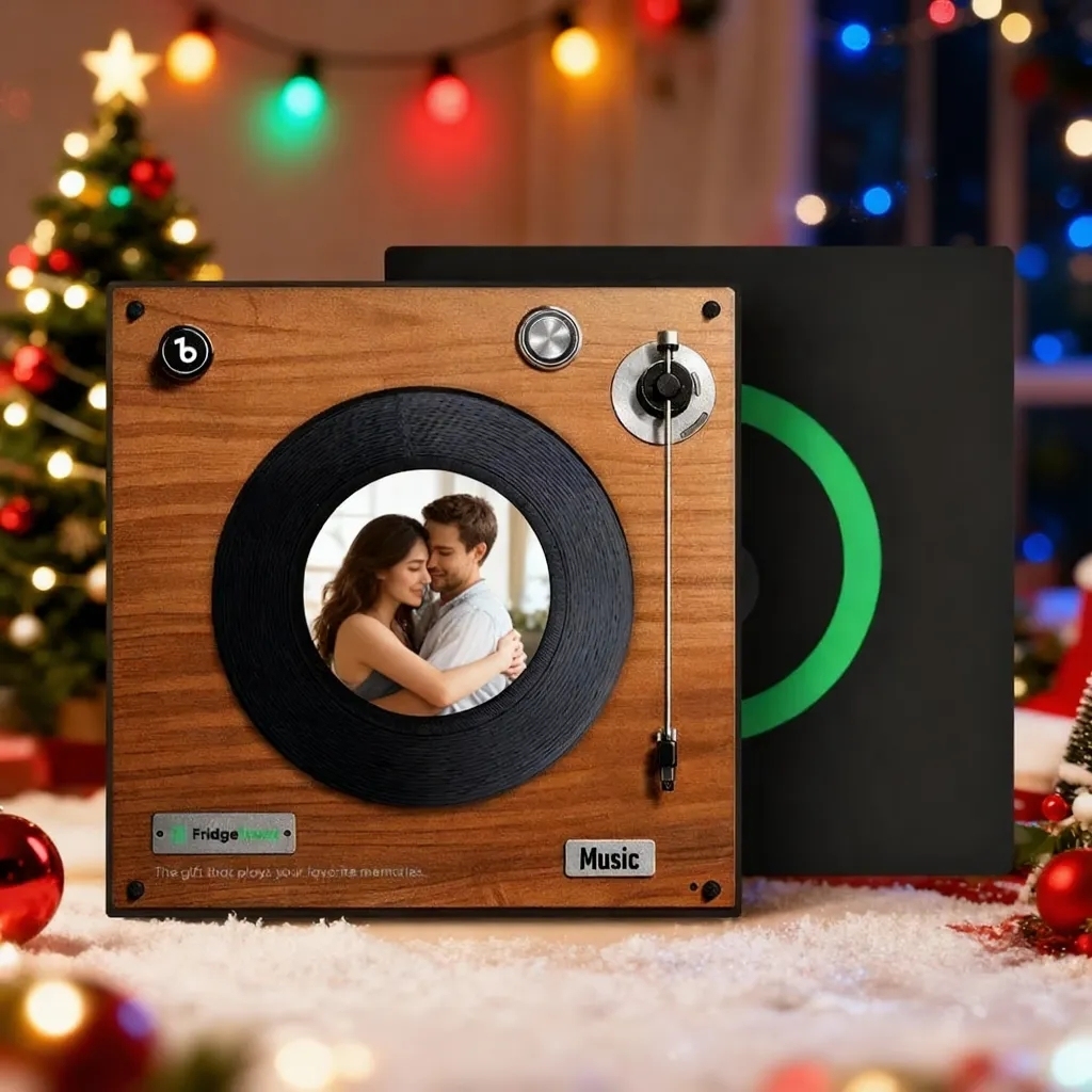 Custom Music & Photo Fridge Magnet Can Customize 1-6 Vinyl and Songs