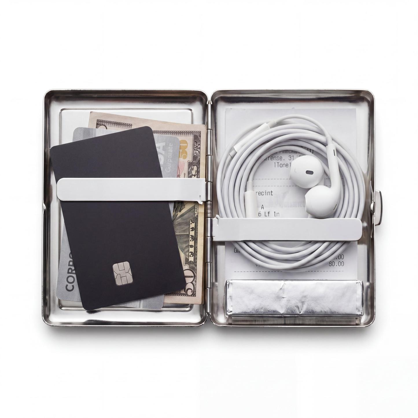 Bad Habit Slim Stainless Steel Cardholder Wallet | Durable Metal Case - MyPhotoSocksAu