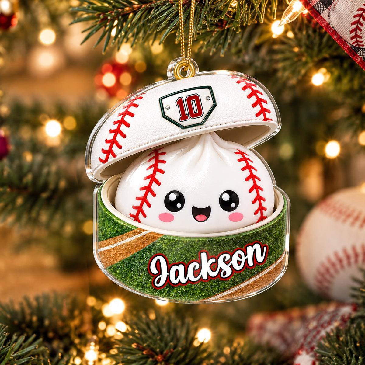 Custom Ball Games Dumpling Squishy Style - Personalized Acrylic Ornament - Christmas Gift for Daughter, Son, Grandkids - MyPhotoSocksAu