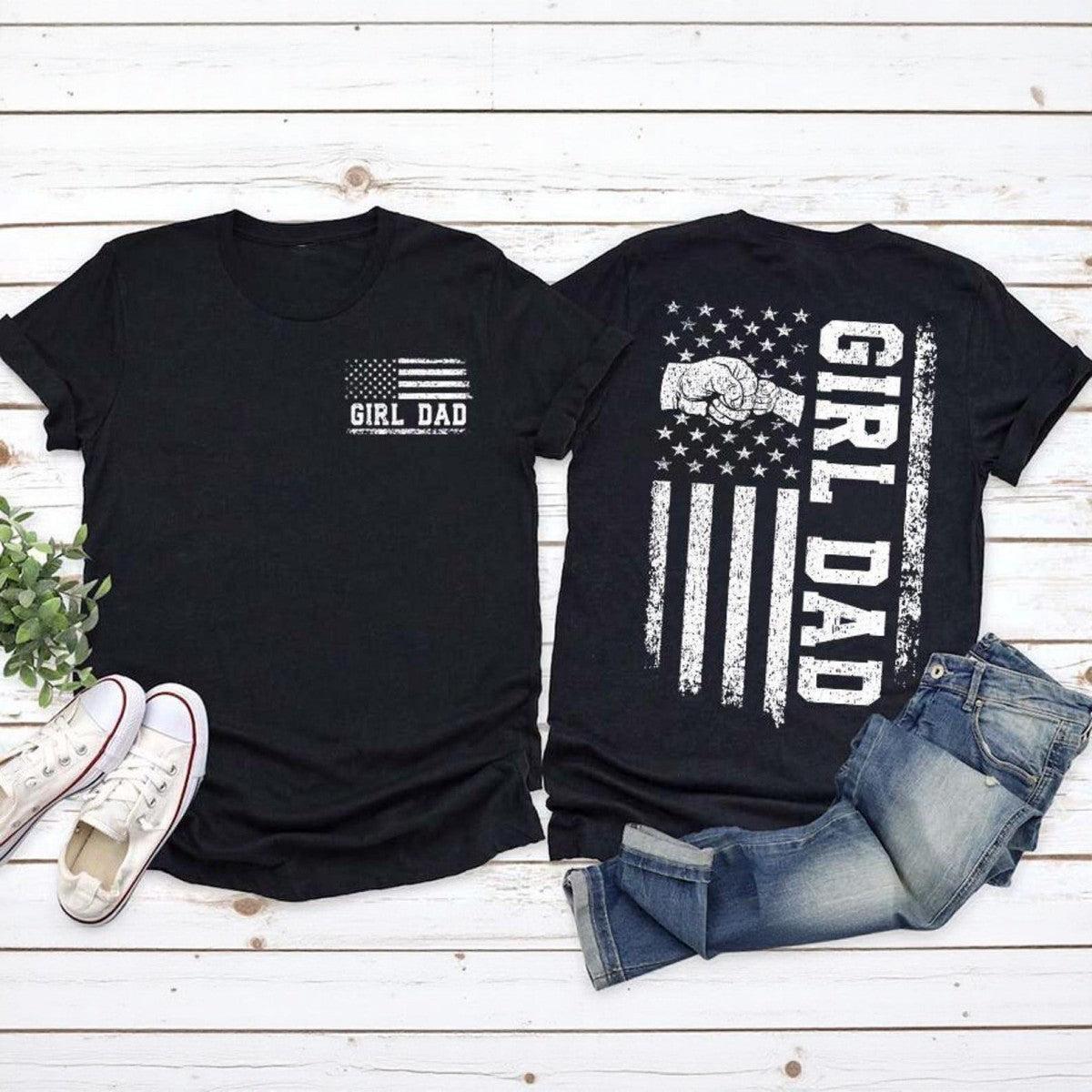 Custom Girl Dad T-shirt Personalized Gift for Father's Day - MyPhotoSocksAu