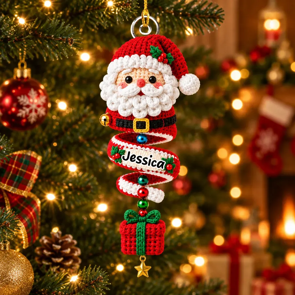 Custom Family Ornament, Christmas Gift for Family Members •  Merry Little Miracle - Personalized Acrylic Ornament - MyPhotoSocksAu