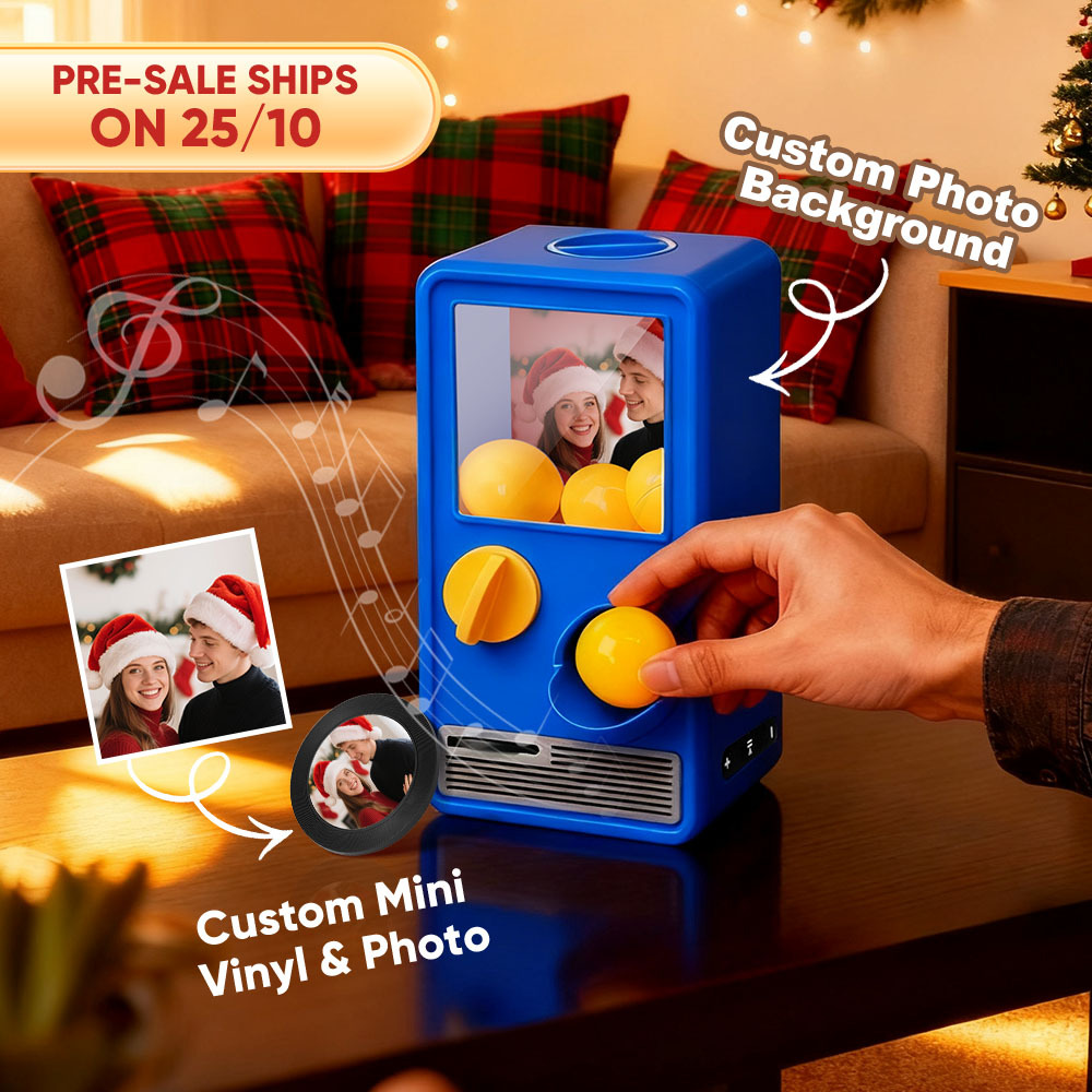 Personalized Music and Photo Music Gachapon Machine Custom Song Mini Record Box Retro Christmas Gifts for Her - MyPhotoSocksAu