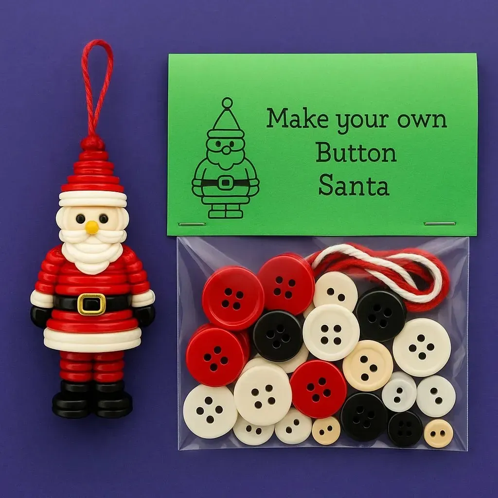 Create Your Own Button Snowman – Fun DIY Christmas Ornament Kit for Family Craft Time & Holiday Décor - MyPhotoSocksAu