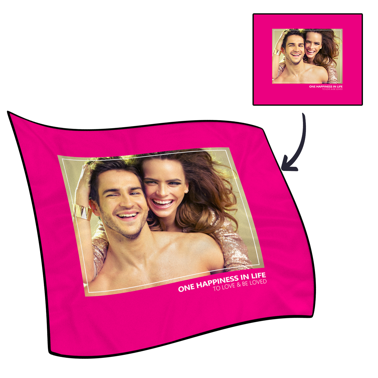 Personalized Love with 1 Photo Fleece Custom Blanket - MyPhotoSocksAU