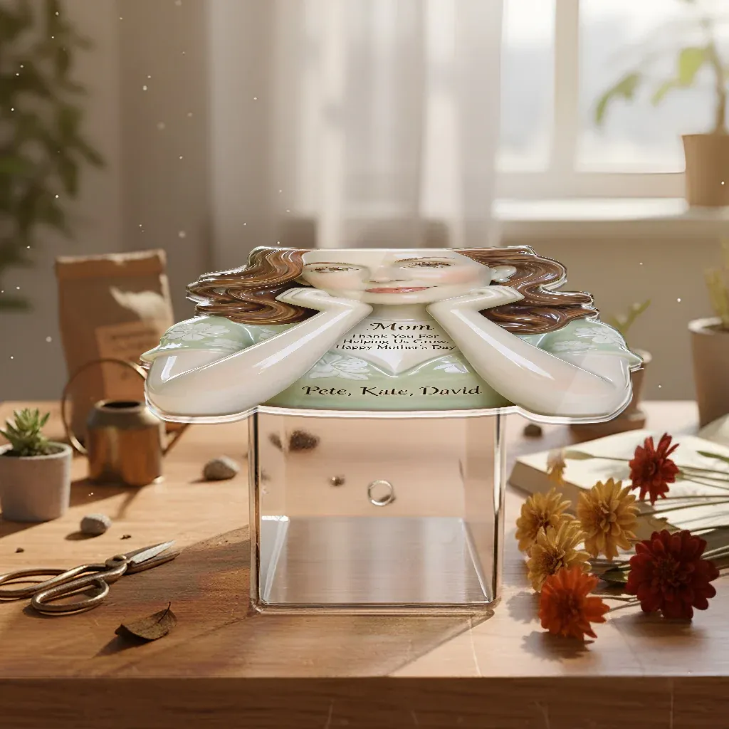 Thank You For Helping Me Grow - Personalized Mother Acrylic Pot - MyPhotoSocksAu