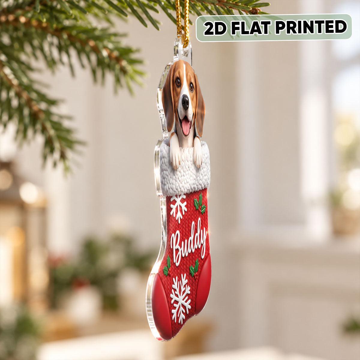 Custom Dog Cat Pet Stocking - Personalized Acrylic Ornament - Christmas Gift for Dog Cat Mom - MyPhotoSocksAu
