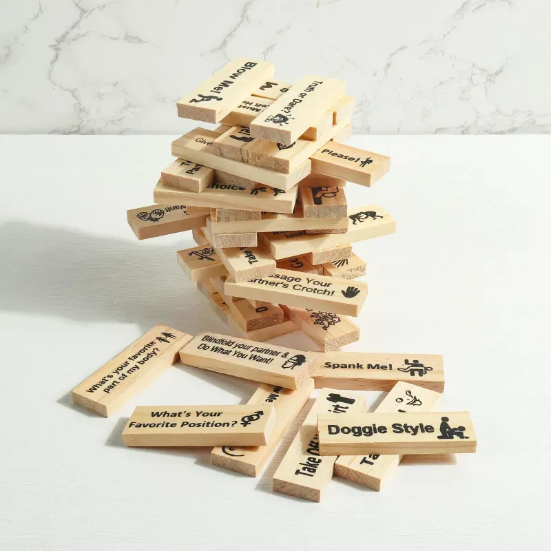 Personalized Block Tower Game for Couples - Valentine's Day, Anniversary, or Date Night Gift Idea, Unique Party Game for Two - MyPhotoSocksAu