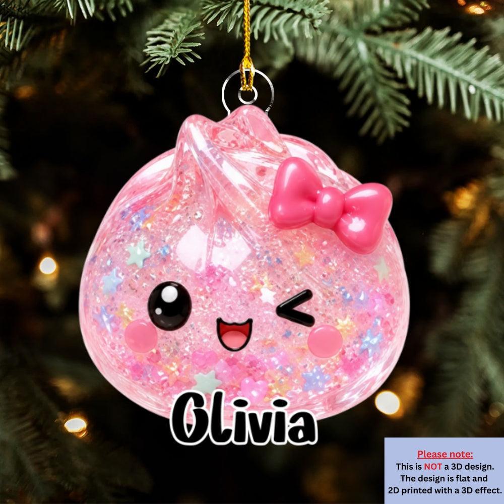Custom Cute Gift For Kids Dumpling Squishy Christmas Ornament • Cute Dumplings - Personalized Acrylic Ornament - MyPhotoSocksAu
