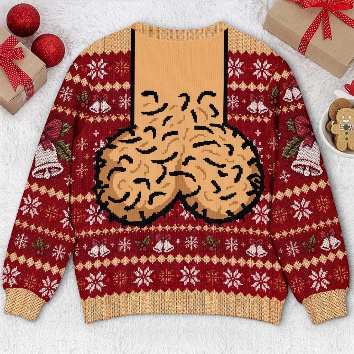 Custom Funny Ugly Sweatshirt - Personalized Christmas Birthday Gifts For Husband, Son, Grandson, Brother, Grandpa, Dad, Yourself - Jingle Balls All The Way Today - MyPhotoSocksAu