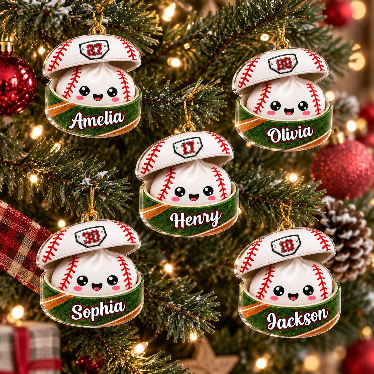 Custom Ball Games Dumpling Squishy Style - Personalized Acrylic Ornament - Christmas Gift for Daughter, Son, Grandkids - MyPhotoSocksAu