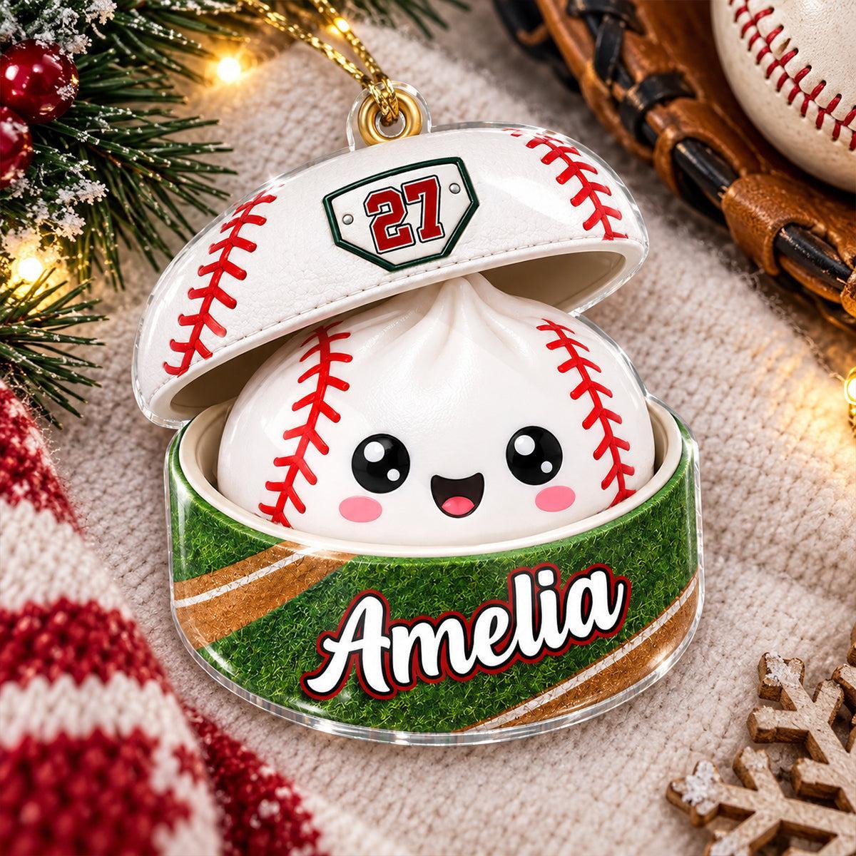 Custom Ball Games Dumpling Squishy Style - Personalized Acrylic Ornament - Christmas Gift for Daughter, Son, Grandkids - MyPhotoSocksAu