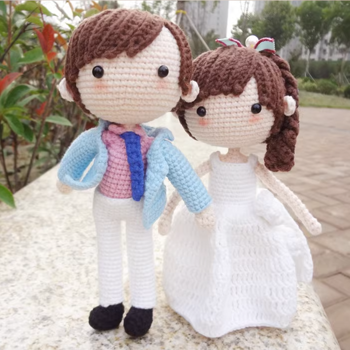 Crochet Doll Lookalike Dolls Personalized 1 Person Full Body Custom Couple/Wedding Gift - My Photo Socks AU