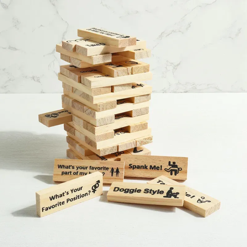 Personalized Block Tower Game for Couples - Valentine's Day, Anniversary, or Date Night Gift Idea, Unique Party Game for Two - MyPhotoSocksAu