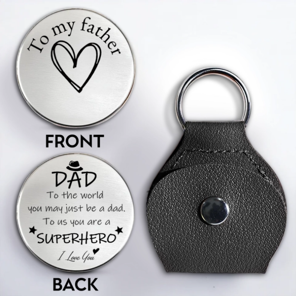 To My Father To Us You Are A Superhero Heart And Stars - Personalized Custom Pocket Hug - MyPhotoSocksAu
