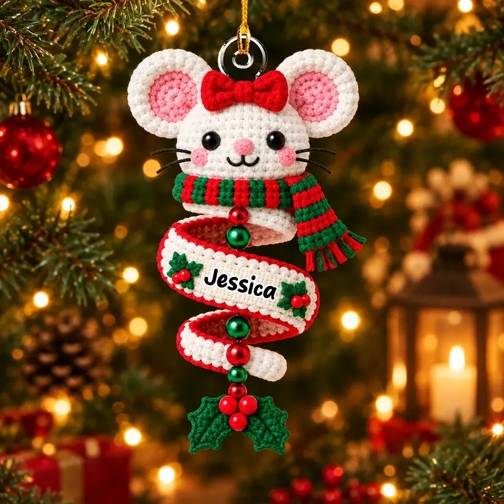 Custom Family Ornament, Christmas Gift for Family Members •  Merry Little Miracle - Personalized Acrylic Ornament - MyPhotoSocksAu