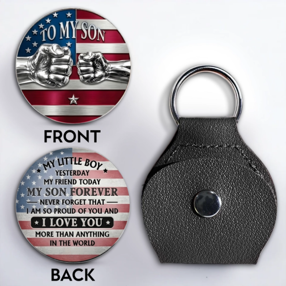 To My Son My Little Boy Yesterday American Flag Fist Bump - Personalized Custom Pocket Hug - MyPhotoSocksAu