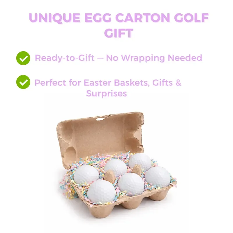 Easter Golf Ball Gift Set-6 Pack Golf Balls in Egg Carton | Funny Easter Golf Gift I Golfer Easter Basket Stuffer | Unique Golf Gift for Men Women - MyPhotoSocksAu