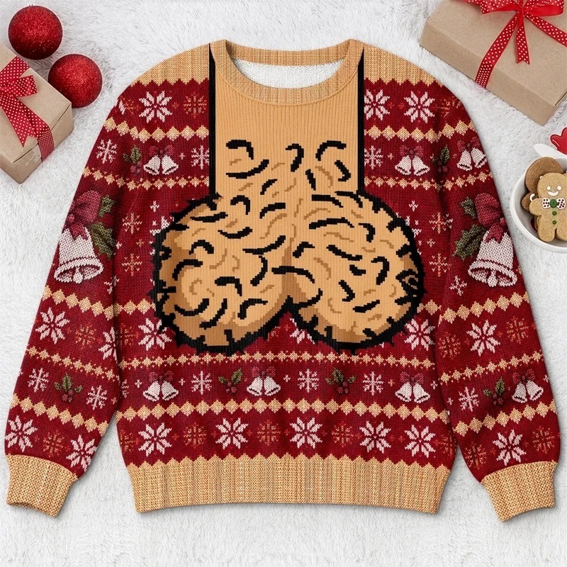 Custom Funny Ugly Sweatshirt - Personalized Christmas Birthday Gifts For Husband, Son, Grandson, Brother, Grandpa, Dad, Yourself - Jingle Balls All The Way Today - MyPhotoSocksAu