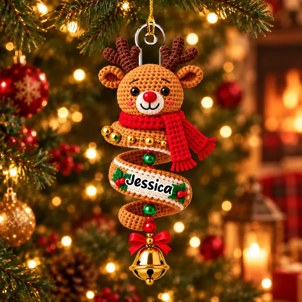 Custom Family Ornament, Christmas Gift for Family Members •  Merry Little Miracle - Personalized Acrylic Ornament - MyPhotoSocksAu