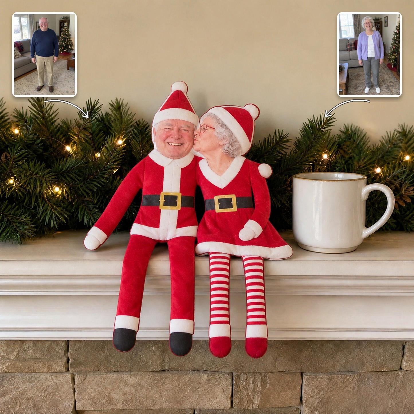 Custom Funny Pet Photo Christmas Plush Doll Gifts For Pet Lovers • My Merry Pup - Personalized Poseable Plush Doll - MyPhotoSocksAu