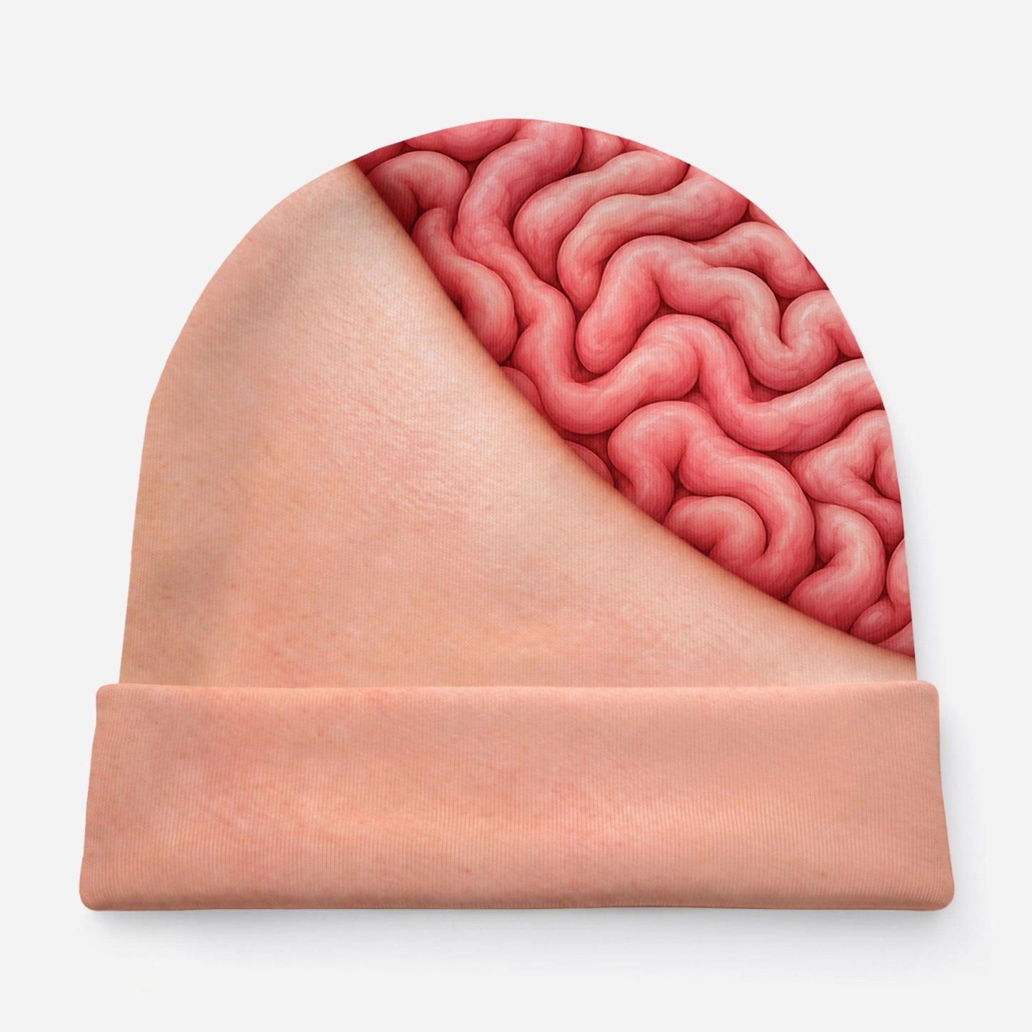 3D Optical Illusion Brain Funny Personalized Beanie Hat for Men - MyPhotoSocksAu
