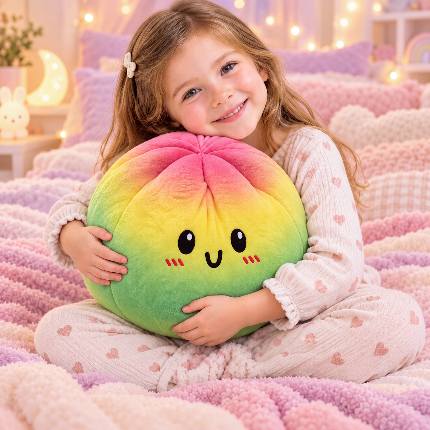 Rainbow Dumpling Plush Pillow for Kids – Cute Squishy Gift for Birthday, Easter & Christmas - MyPhotoSocksAu