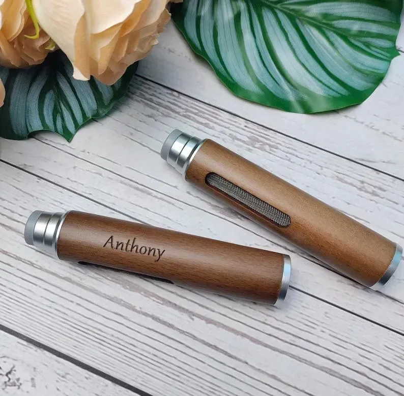 Personalized Wooden Car Ashtray | Replaceable Clips | No Spill Ash & Fire Safe | Custom Engraved Gift for Smokers - MyPhotoSocksAu